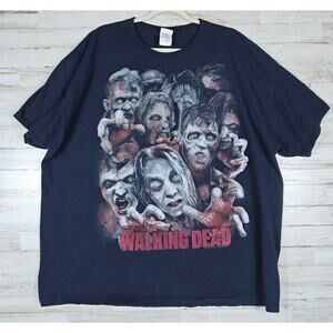 2012 AMC The Walking Dead Promo Zombie Horde Graphic Black T-Shirt Size 3XL